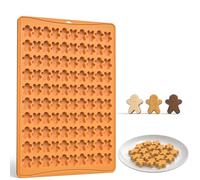 Stampo in silicone natalizio, 100 cavità a forma di omino di pan di zenzero, mini stampo gommoso in silicone per dolci, biscotti, budini, gelatine, dolcetti per cani