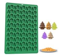 Stampo in silicone natalizio, 100 cavità, mini stampo gommoso a forma di albero di Natale, caramelle, cioccolato, per cuocere biscotti, budini, gelatine, dolcetti per cani