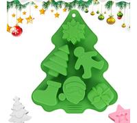 Stampo in silicone natalizio - Set di 3 pezzi a forma di albero di pan di a forma di campana, per fondente, flessibile, facile da rilasciare, materiale alimentare con disegni dettagliati, kit