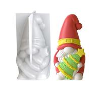 Stampo in silicone natalizio, stampi 3D a forma di gnomo senza volto, bambola senza volto che tiene un albero di Natale, stampo in silicone per realizzare candele, sapone, aromaterapia, forniture per