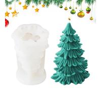 Stampo in silicone natalizio, stampo 3D per candele artigianali per sapone e cera fatti a mano, set di stampi per resina a forma di albero, ago TRE e Luo Trree, strumento decorativo per colata