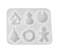 Stampo in silicone natalizio, stampo in resina - 6 forme diverse per gioielli | Stampo in resina epossidica in silicone, ornamento da appendere per le vacanze, forniture artigianali per la creazione