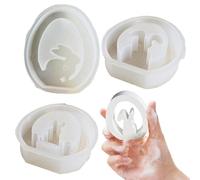 Stampo in silicone pasquale, stampo per cioccolato di Pasqua | Set di 3 per centrotavola da coniglio - Ornamenti per in resina per uso alimentare, a forma di animale e