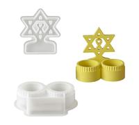 Stampo in silicone per 2 bicchieri portacandele con, Pattern 2 | Stampo in silicone per creare portacandele con lettere a stella esagonali per progetti artigianali come regali o
