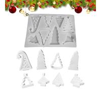 Stampo in silicone per albero di Natale - 8 scatole resistenti al calore per ornamenti artigianali | per colata in resina albero di Natale | per festa matrimonio sapone torta resina