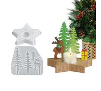 Stampo in silicone per albero di Natale, a forma di stella, con facile sformatura per le vacanze, portacandele di Natale, in silicone per la decorazione della casa, decorazione da tavolo