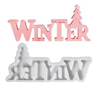 Stampo In Silicone Per Albero Di Natale Invernale,3D In Silicone Per Insegne Natalizie Con Parole | Decorazione Da Tavolo Per Compleanno Stanza Festa Appartamento Dormitorio Scrivania Scuola Ringrazia