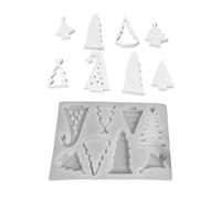 Stampo In Silicone Per Albero Di Natale | Silicone Antiaderente 8 Griglie Per Artigianato, Stampo Per Alberi Con E Gesso | Per Festival Feste E Matrimoni Per Sapone Torta Resina E