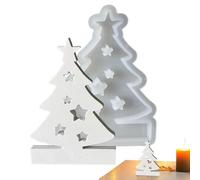 Stampo in silicone per albero di Natale, stampo per albero di Natale per argilla,Portacandele Tealight in silicone natalizi per resina | per colata di candelieri in resina per ornamenti in cemento For