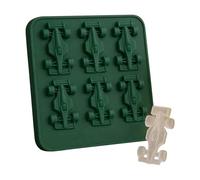 Stampo in silicone per auto da gare di formula 3D con cubo di ghiaccio per auto a 6 cavi per caramelle (verde)