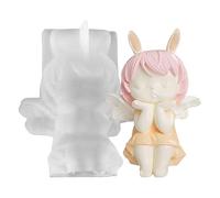 Stampo in silicone per bambina - dolce bambina con ali d'angelo, stampo in silicone, forma di angelo, forma a forma di statua, per uso alimentare, stampo per sapone d'angelo, stampo in silicone