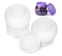 Stampo in Silicone per Barattolo Rotondo per Resina 2 Pezzi | Crafters e Home Makers, Rilascio Facile, Coperchio, per Barattoli e Perline, Bianco