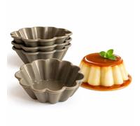 Stampo in Silicone per Budino, Crostatine, Flan, Muffin - Stampo da Forno e Frigo - Versatile per Dolci, Ghiaccio, Candele, Caramelle, Gelatina - Formine Antiaderenti (PIROTTINI 4 PZ)