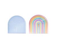 Stampo in silicone per calotta di cemento, per pallet a righe, realizzato a mano, per la decorazione della casa, per piatti di frutta, gioielli, ciotola arcobaleno