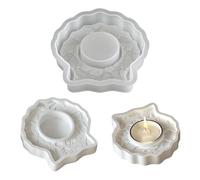 Stampo in silicone per candela, stampo in silicone per conchiglia, stella marina, pesce, stampo in silicone 3D, portacandele in resina epossidica, stampi in gesso per colata, portacandele in silicone