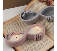 Stampo in silicone per candela, vaso di stoccaggio, specchio, con scritta "Ti Amo" per coppia, fatto a mano, in resina e cemento Tagli UnicaSilicone