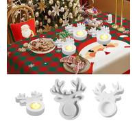 Stampo in silicone per candele, 1 Pezzi Portacandele Stampo in Silicone, Stampi per candele, Stampo 3D in silicone renne, Stampo in Resina Portacandele per Natale