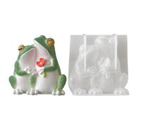 Stampo in silicone per candele a forma di rana, forma 3D a forma di animale, simpatica forma anfibia, set di modelli per creare cera profumata fatta a mano, per sapone, argilla, cemento, resina