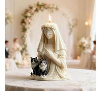 Stampo in silicone per candele con motivo dea bendata e gatti gemelli, stampo in silicone per la creazione di candele e sapone, stampo fai da te per cera, intonaco e argilla, decorazione per la casa