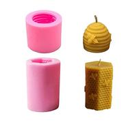 Stampo in Silicone per Candele di Cera D'api Stampi Candele in Silicone Nido D'ape Decorazione per Torta Fondente 3D Ape Candele di Sapone Ape 3D Resina Stampo in Silicone a Nido D'ape Sapone(2 Pezzi)