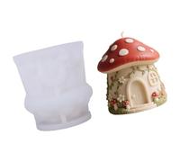 Stampo In Silicone Per Candele Natalizie Funghi Resistente Calore Produrre Sapone A Forma Casa Funghi Con Decorazioni Natalizie