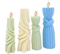 Stampo in silicone per candele, Set di stampi for candele in silicone con strisce geometriche a forma onda for la produzione cioccolato in resina sapone multicolore(B S)