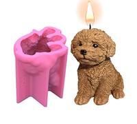 Stampo in Silicone per Cani 3D - Candele e Torte Fondente a Forma di Barboncino Adorabile