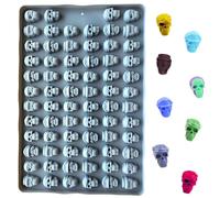 Stampo in silicone per caramelle gommose, 1 confezione da 70 cavità, antiaderente, mini stampo in silicone a forma di teschio per Halloween, cioccolatini, caramelle, biscotti, dolcetti per cani