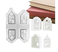 Stampo in silicone per casa di Natale, stampo per casa di Natale, stampi in silicone per fai da te, stampo liscio per candele di casa, artigianato per compleanni, celebrazioni