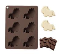 Stampo in silicone per cavallo - Vassoio per cioccolato a forma di animale, strumento per fusione in gesso 14x10,7x1,2 cm, resistente al calore con griglia multipla | Sapone per cubetti di ghiacc