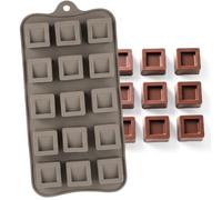 Stampo in Silicone per Cioccolatini 3D - Stampo da Forno e Frigo - Versatile per Dolci, Ghiaccio, Candele, Caramelle, Gelatina, Lecca Lecca- Formine Antiaderenti (QUADRATE)