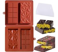 Stampo in silicone per cioccolato 2 pezzi, stampo in silicone per tavoletta di cioccolato profonda, per 9 tavolette di cioccolato fai da te, senza BPA, antiaderente