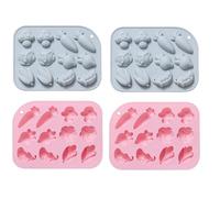 Stampo In Silicone Per Cioccolato 4 Pezzi Di Forma Vegetale In Silicone Cottura Torta Budino Al Cioccolato Biscotto Stampo Per Caramelle Blu Rosa