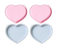 Stampo In Silicone Per Cioccolato 4Pcs Amore A Forma Di Cuore Silicone Torta Teglia Facile Da Pulire Cottura Cioccolato Biscotto Budino Stampo Blu Rosa