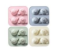 Stampo In Silicone Per Cioccolato 4Pcs Forma Di Maiale Torta Di Silicone Torta Di Riso Cioccolato Fatto A Mano Sapone Budino Gelatina Stampo A