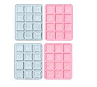 Stampo In Silicone Per Cioccolato 4Pcs Quadrato Piatto Forma Torta Al Cioccolato Budino Biscotto Dessert Stampo In Silicone Blu Rosa