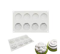 Stampo in silicone per cioccolato e praline, strumento rotondo in plastica croccante, 8 fori, due in blister