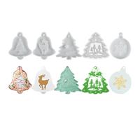 Stampo in silicone per colata di Natale, stampo in silicone per Natale, ciondolo antiaderente per fondente, argilla, cemento E, per cucina