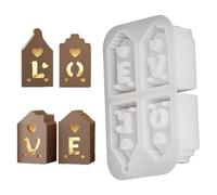 Stampo In Silicone Per Colata In Resina Per La Casa, Stampo Per Colata In Resina Per Casa D'Amore Romantico, Strumento Di Decorazione Della Torta Per Cottura A 4 Cavità, Forniture Per Ja