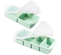 Stampo in silicone per congelatore con coperchio, grande vassoio per congelatore, per porzioni di cibo, zuppe, zuppe, cubetti di ghiaccio (2 griglie + 4 griglie)