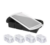 Stampo in silicone per congelatore, cubetti per zuppe, freezer, vassoio con coperchio, contenitore da cucina a 4 cavità, strumento per le giornate calde per vino, champagne, ristoranti, campeggio