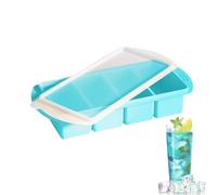 Stampo in silicone per congelatore, vassoio per cubetti di zuppa per congelatore con coperchio, contenitore a 4 cavità, con coperchio per preparare pasti, succhi, whisky, vino, champagne e
