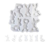 Stampo in silicone per coniglio - Stampo per torta a forma di coniglio 3D, stampi in silicone a tema pasquale | Stampo in silicone coniglio a 7 cavità, stampo in silicone a forma di coniglio per torte
