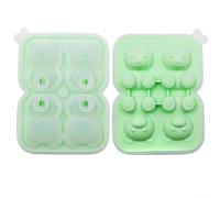 Stampo in silicone per cubetti di ghiaccio a forma di orso, ideale per feste e incontri (verde avocado)