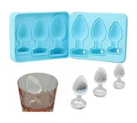 Stampo in silicone per cubetti di ghiaccio a forma di plug anale (blu)