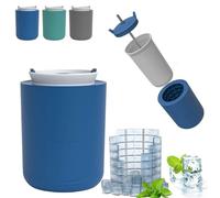 Stampo in silicone per cubetti di ghiaccio, mini stampi 2 in 1 per cubetti di ghiaccio per portare una cannuccia e un coperchio, mini vassoi per cubetti di ghiaccio piccoli per congelatore con