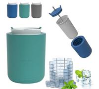 Stampo in silicone per cubetti di ghiaccio, mini stampi 2 in 1 per cubetti di ghiaccio per portare una cannuccia e un coperchio, mini vassoi per cubetti di ghiaccio piccoli per congelatore con