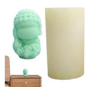 Stampo in silicone per di cera di soia, per a forma di Buddha, non ascoltare parlare o guardare, in resina, per realizzare in cera epossidica