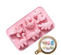 Stampo in silicone per dinosauri, 6 fori, stampo per dinosauri, stampo per caramelle in silicone per decorare torte, cioccolato, gelatina, ideale per feste di bambini e lavori artigianali