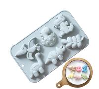 Stampo in silicone per dinosauri | 6 in silicone per dolci diverse forme di dinosauro - simpatici per dinosauri per cartoni animati, decorazioni per torte di dinosauro, stampo in